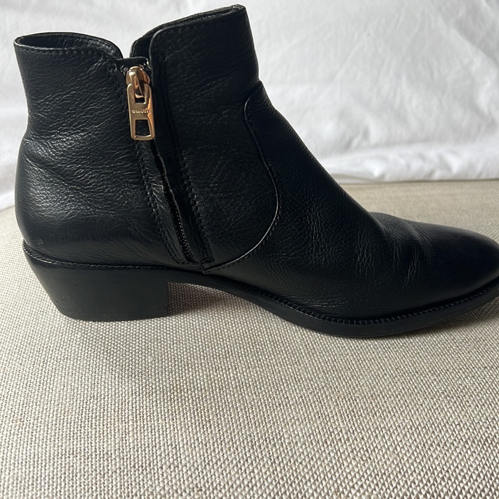 Black Leather Coach Booties 7.5 - Picture 2 of 4